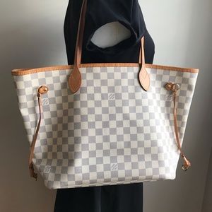 Authentic LV Damier Azur canvas NEVERFULL tote bag